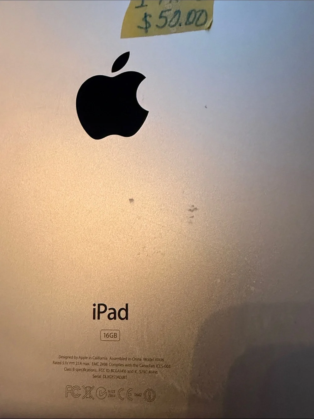 Apple iPad in Black with White Setup Screen